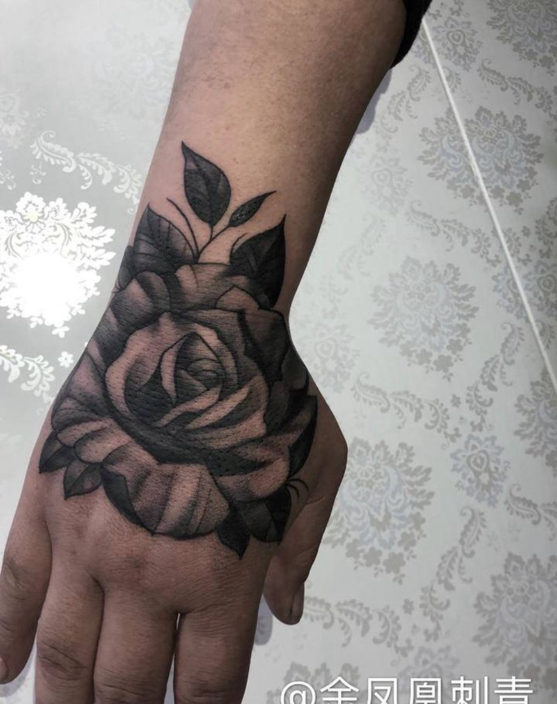 花纹身图片_手部纹身图案