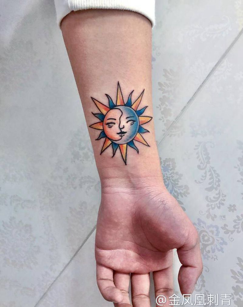 太阳神纹身图片_手臂纹身图案