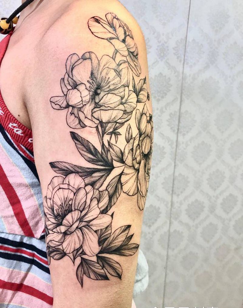 素花纹身图片_手臂纹身图案