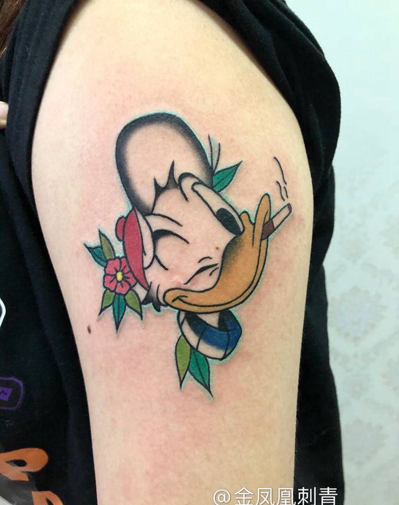 唐老鸭纹身图片_手臂纹身图案
