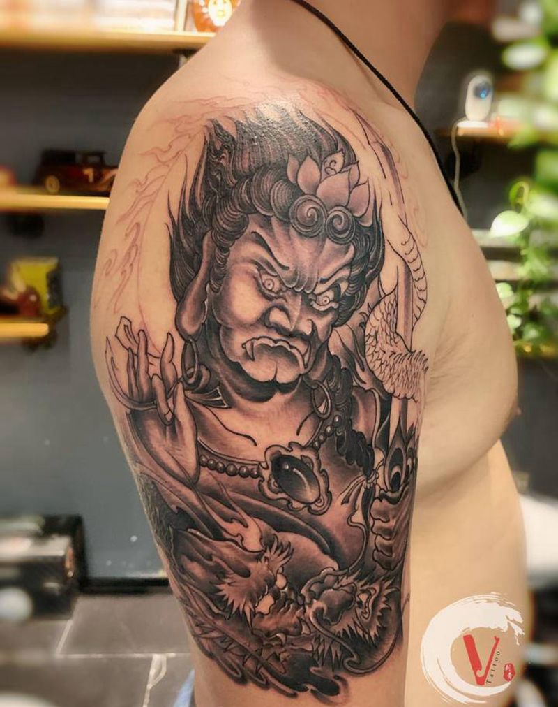 不动明王（未完待续）纹身图片_手臂新传统纹身图案