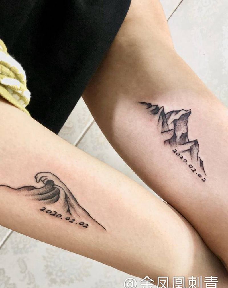 海，浪纹身图片_手臂纹身图案