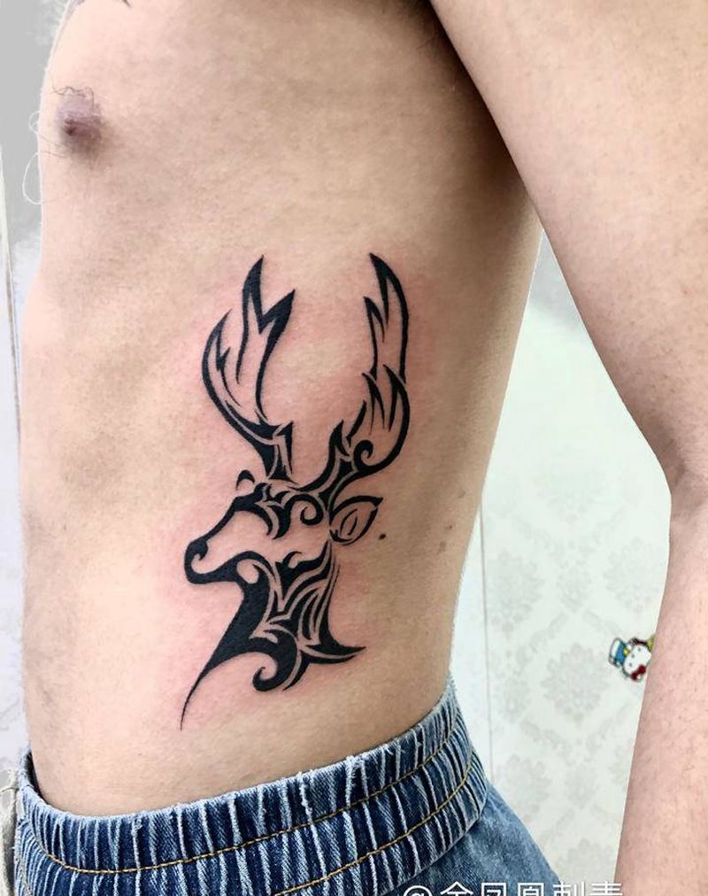 图腾纹身图片_腹部纹身图案
