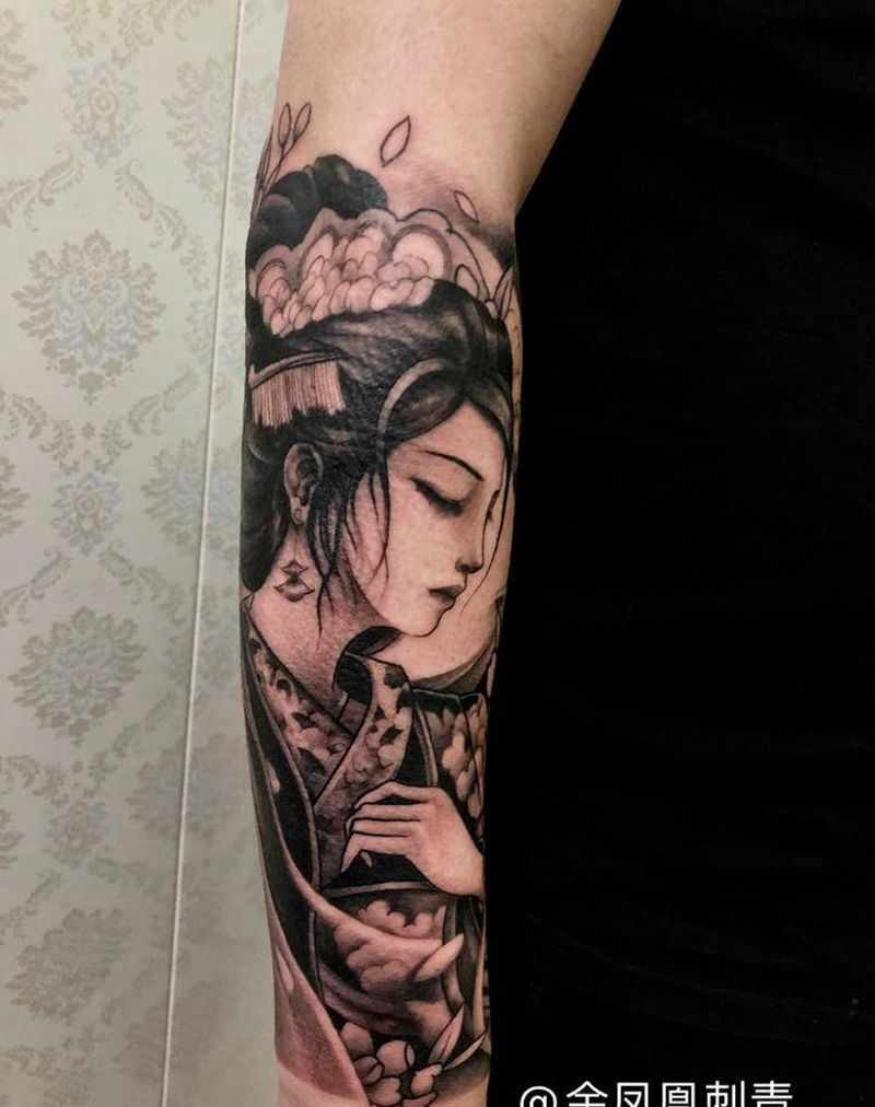 艺妓纹身图片_手臂纹身图案