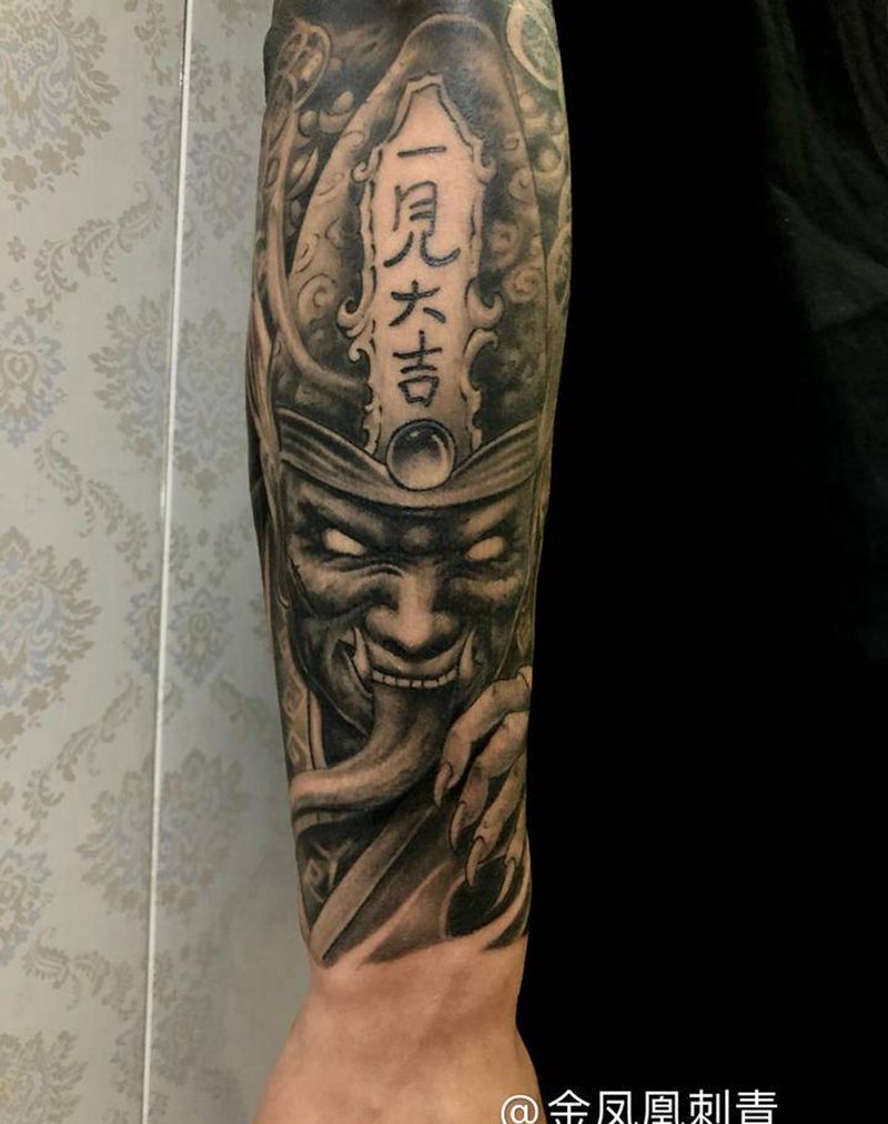 黑白无常纹身图片_手臂纹身图案