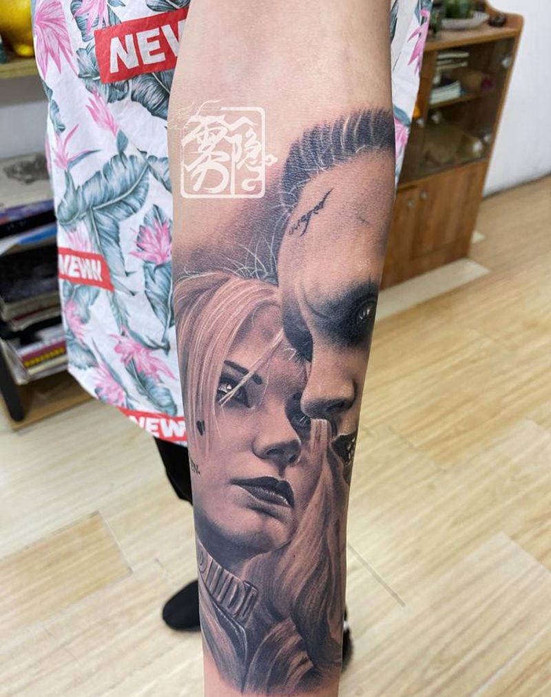 自杀小队纹身图片_手臂欧美写实肖像纹身图案