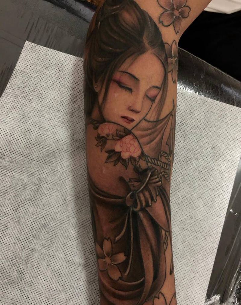 艺妓纹身图片_手臂纹身图案