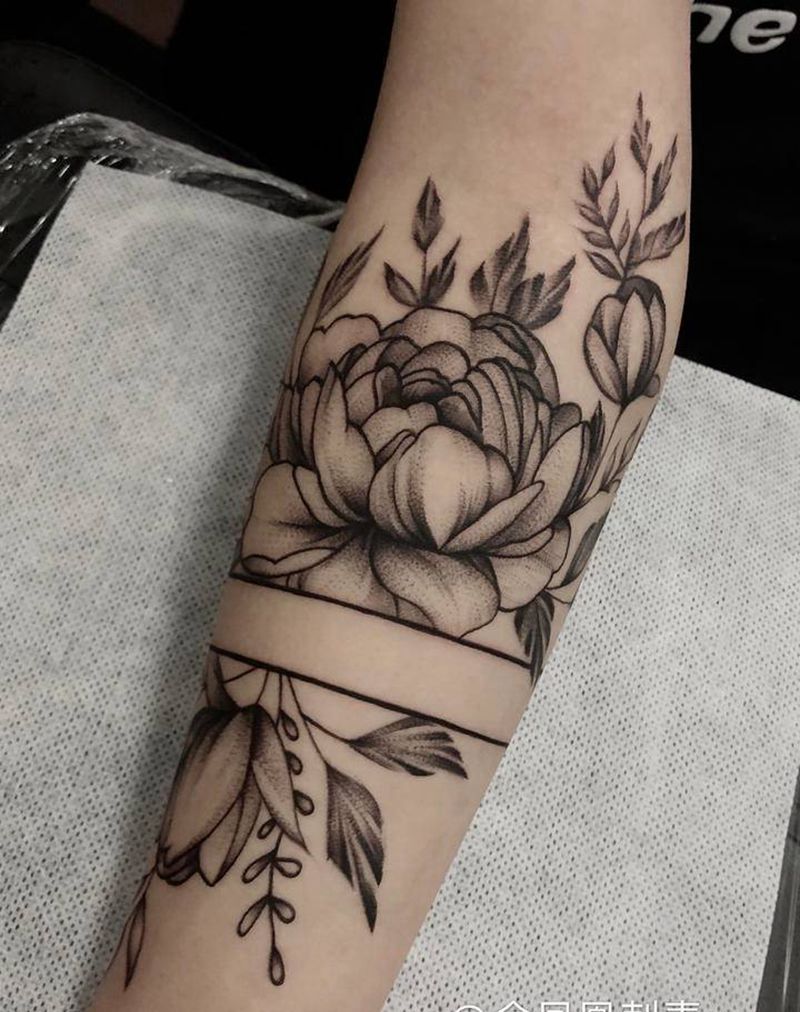 素花纹身图片_手臂纹身图案