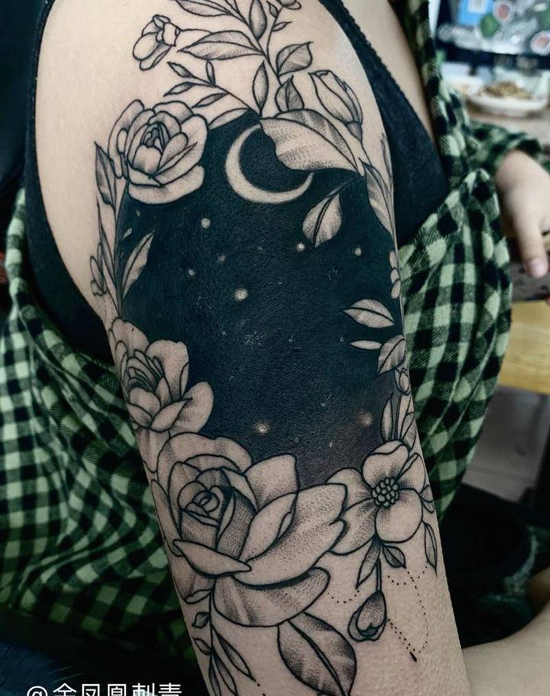 素花遮盖纹身图片_手臂纹身图案