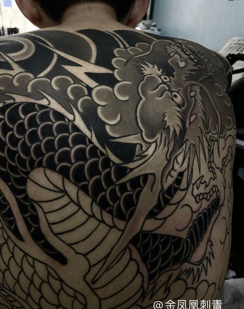 龙，未完纹身图片_老传统纹身图案