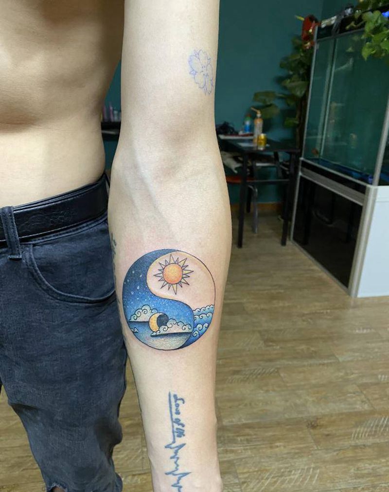 太极纹身图片_手臂New School纹身图案