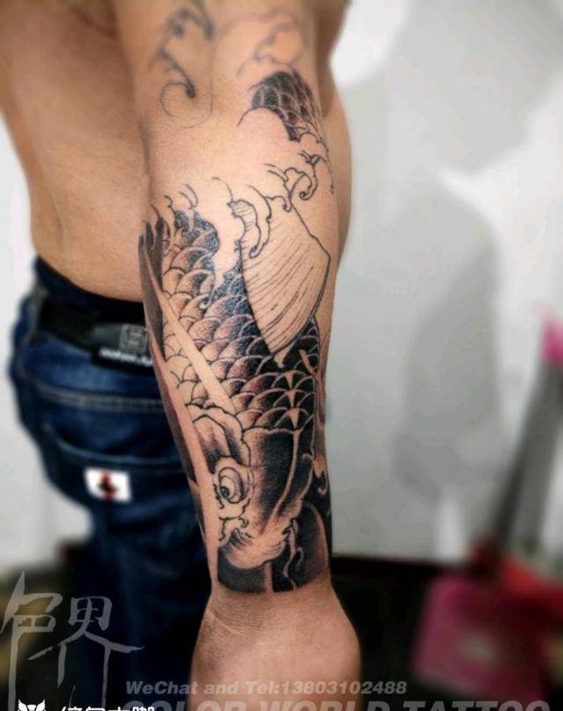 花臂未完待续纹身图片