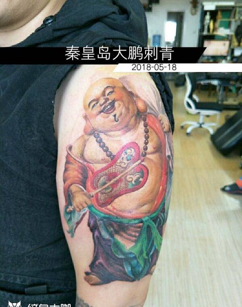 布袋和尚。纹身图片