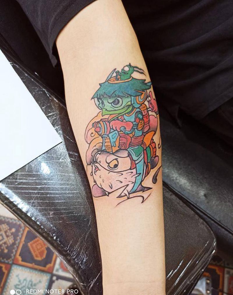 河童纹身图片_手臂New School纹身图案