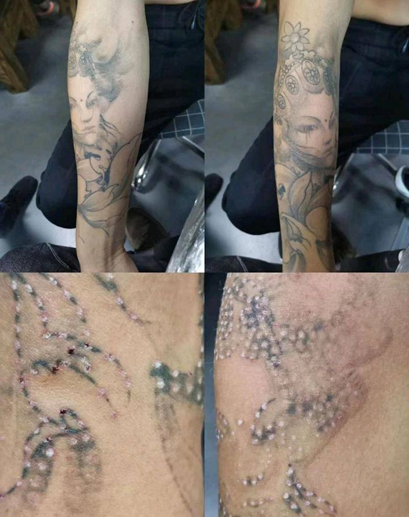 清洗纹身纹身图片_腿部纹身图案