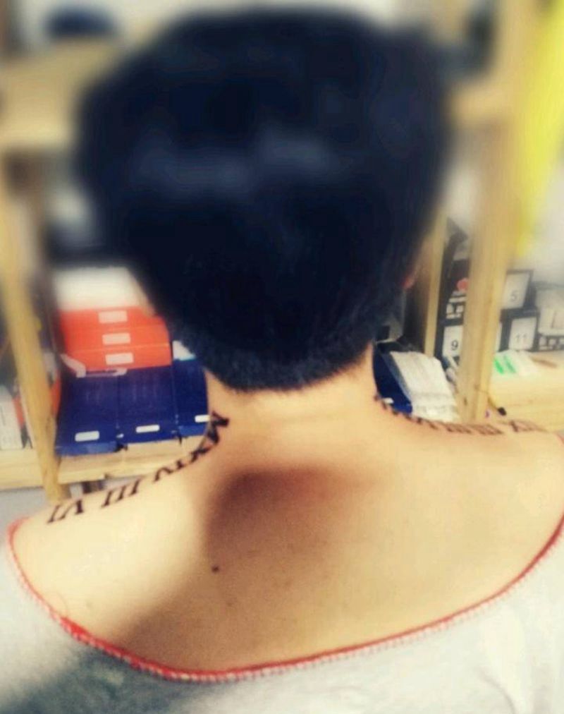 罗马字体代表女儿儿子的生日纹身图片