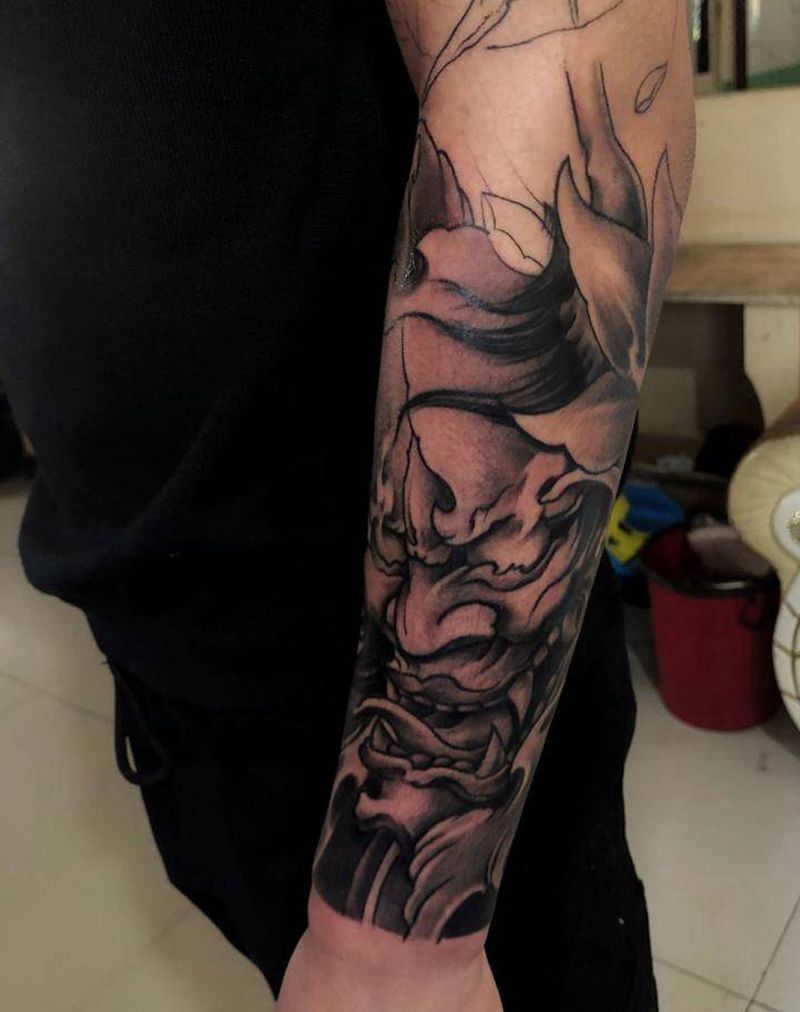 花臂未完纹身图片