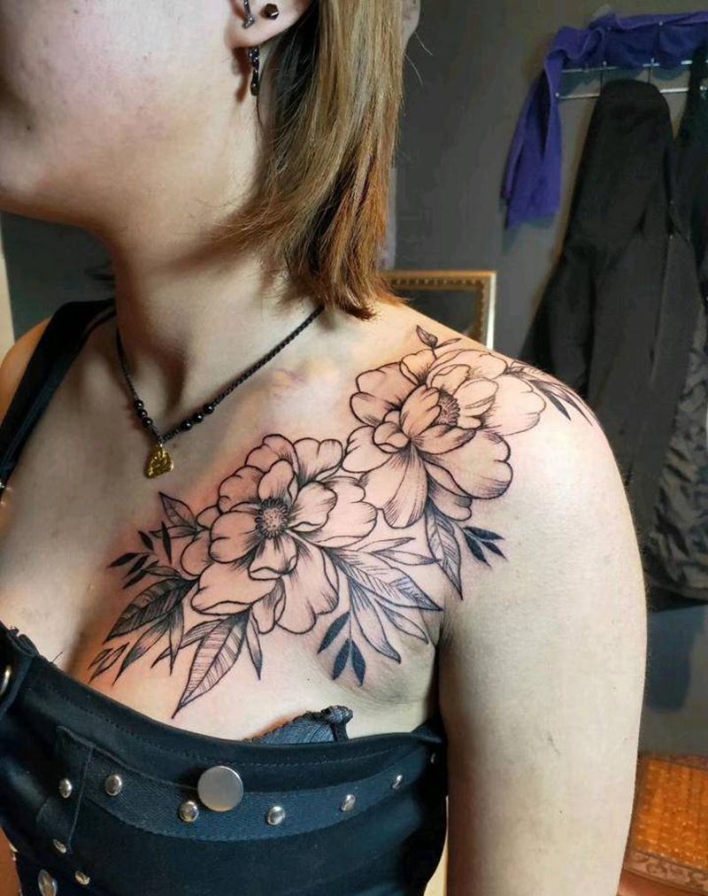 素花纹身图片_点刺纹身图案