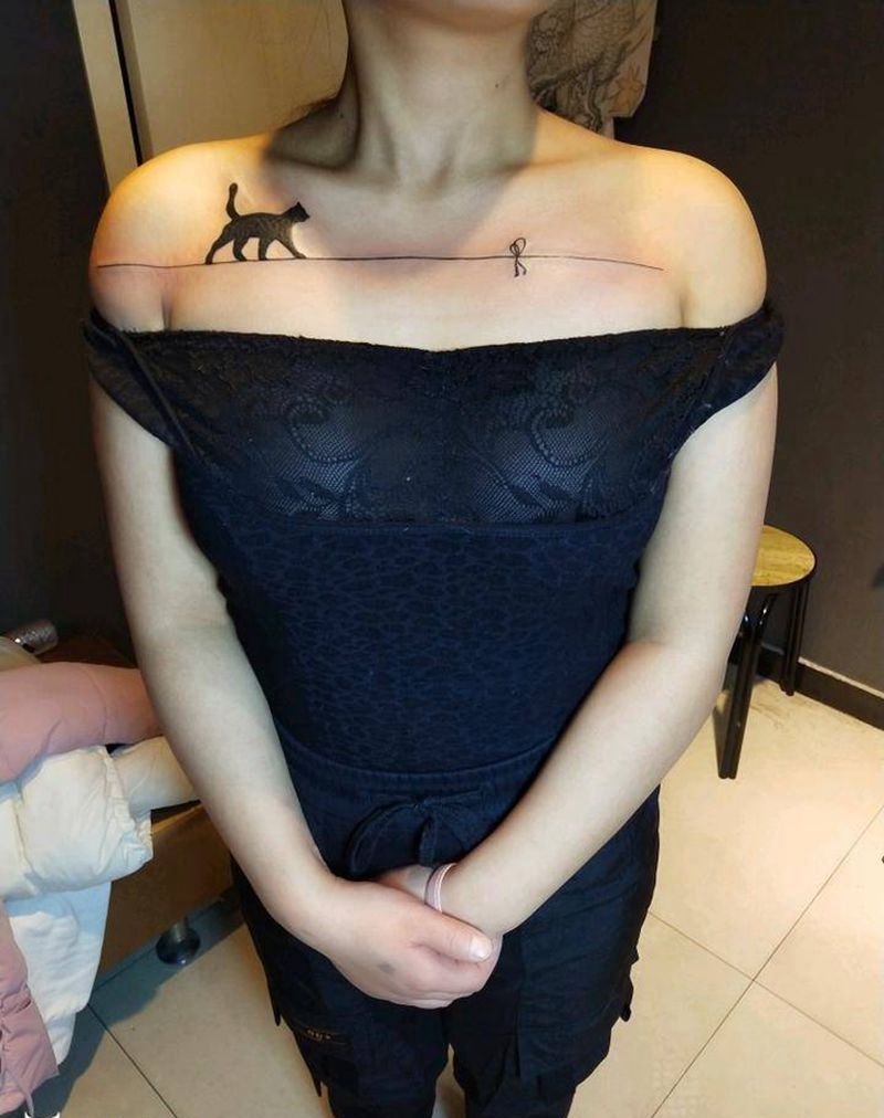 九命猫纹身图片