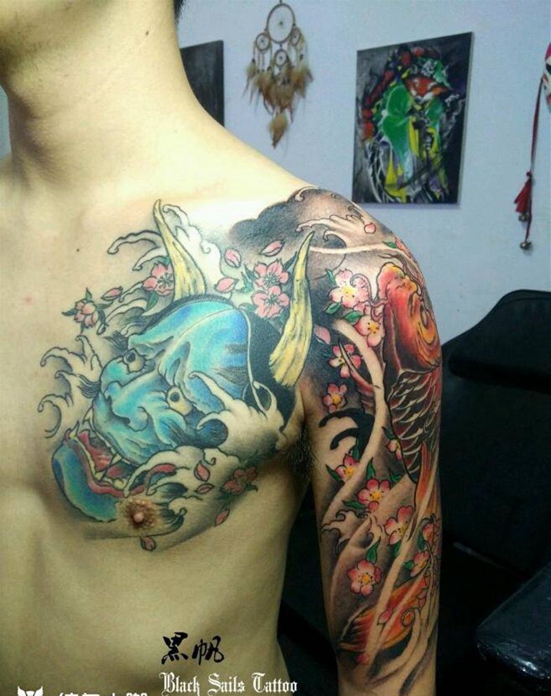 般若恢复半年后接胳膊纹身图片