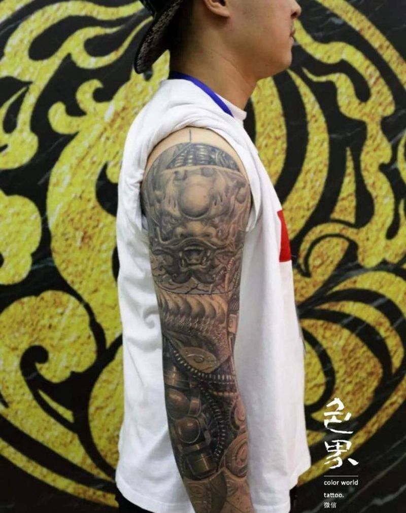 石雕机械臂恢复四个月后纹身图片