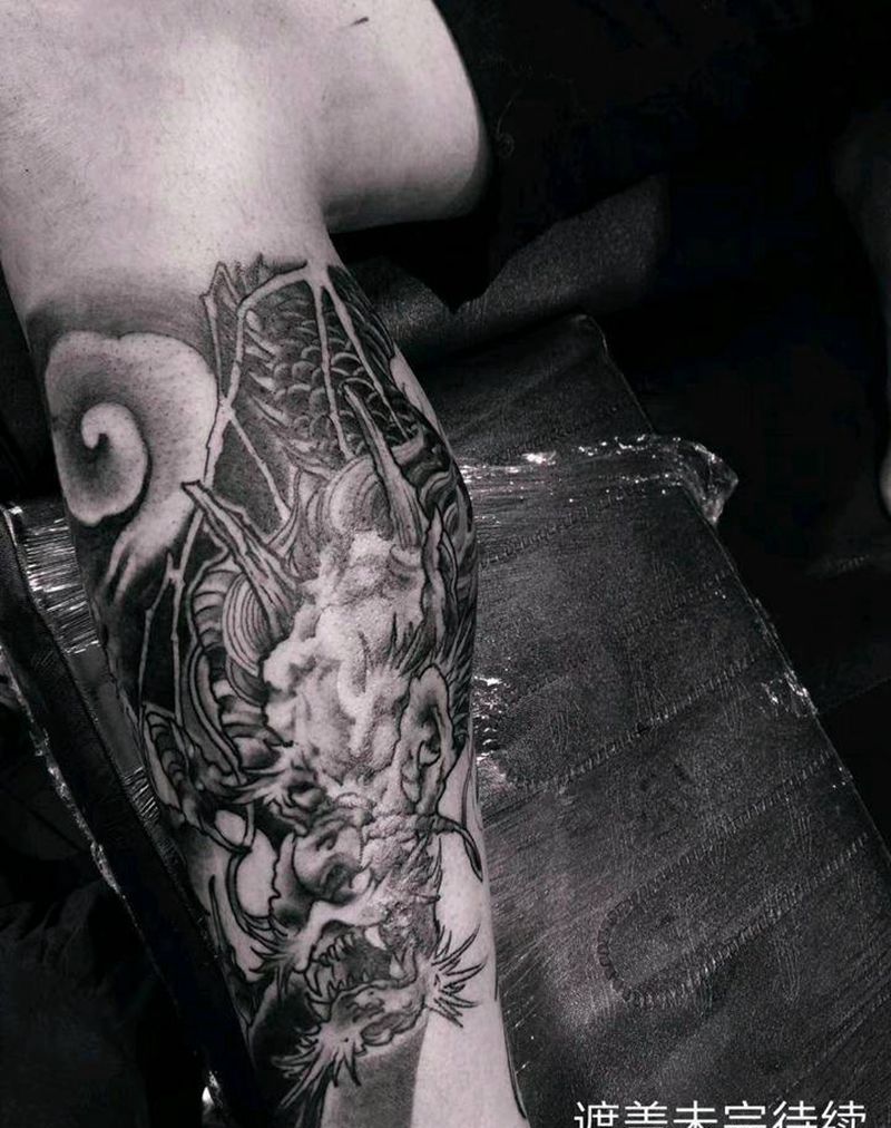 龙纹身图片_老传统纹身图案