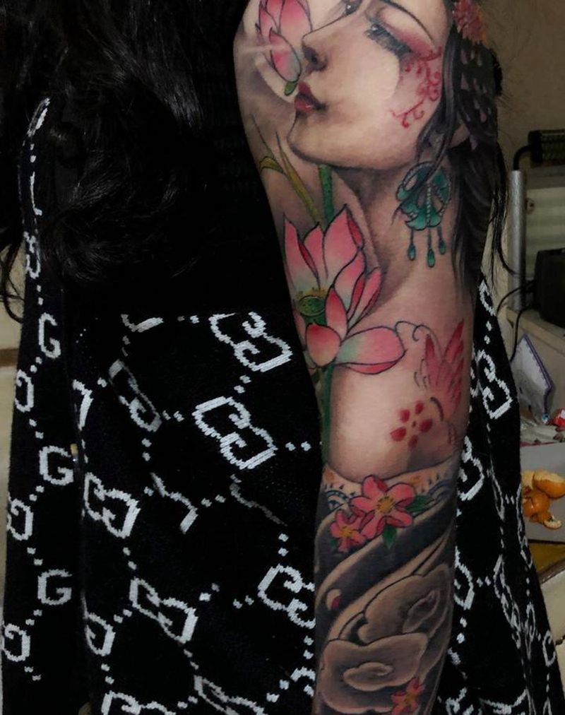 遮盖完成，大面积蜕皮中纹身图片