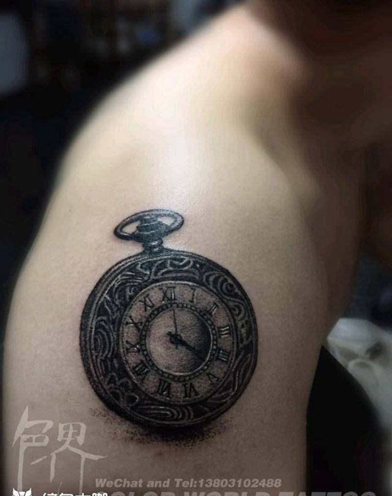 怀表纹身图片