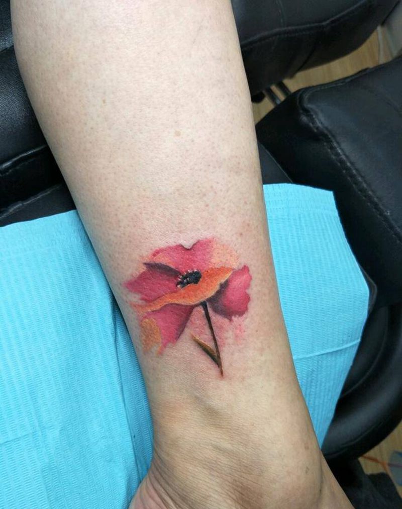 脚踝小清新纹身图片