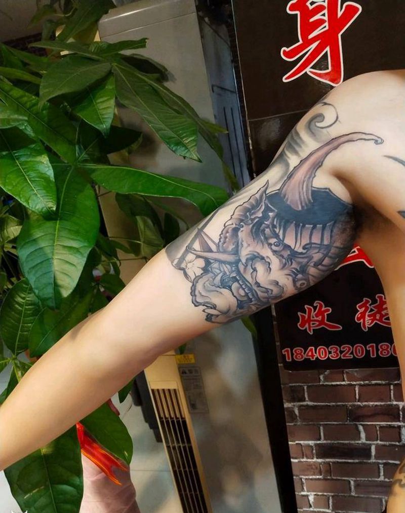 般若纹身图片_手臂新传统般若纹身图案