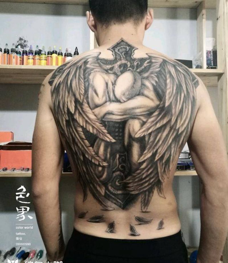 堕落天使纹身图片