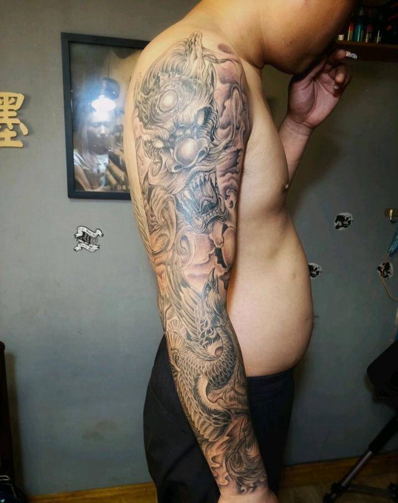 龙凤呈祥纹身图片