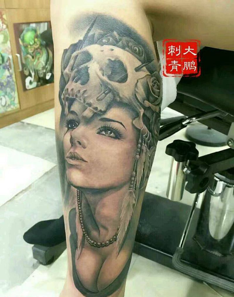 大洋妞纹身图片