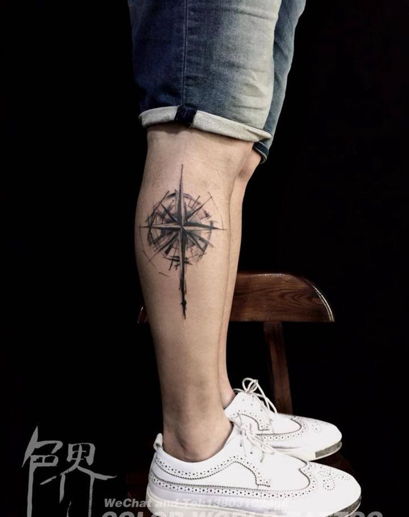 指南针纹身图片