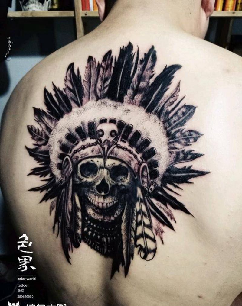 酋长骷髅未完待续！纹身图片
