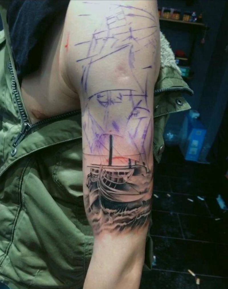 一帆风顺纹身图片