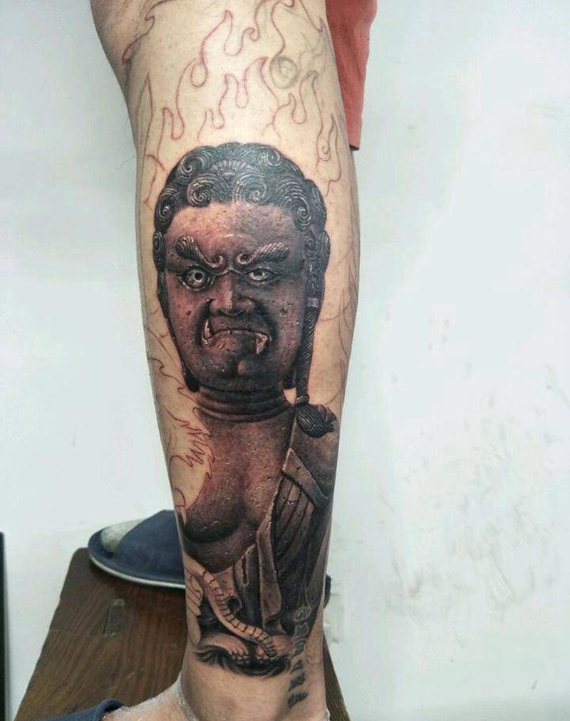 不动明王纹身图片