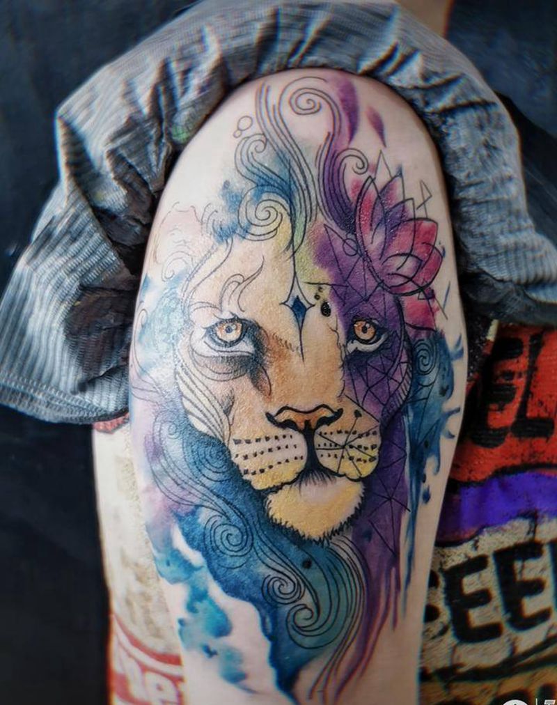 水彩纹身图片_手臂水彩纹身图案