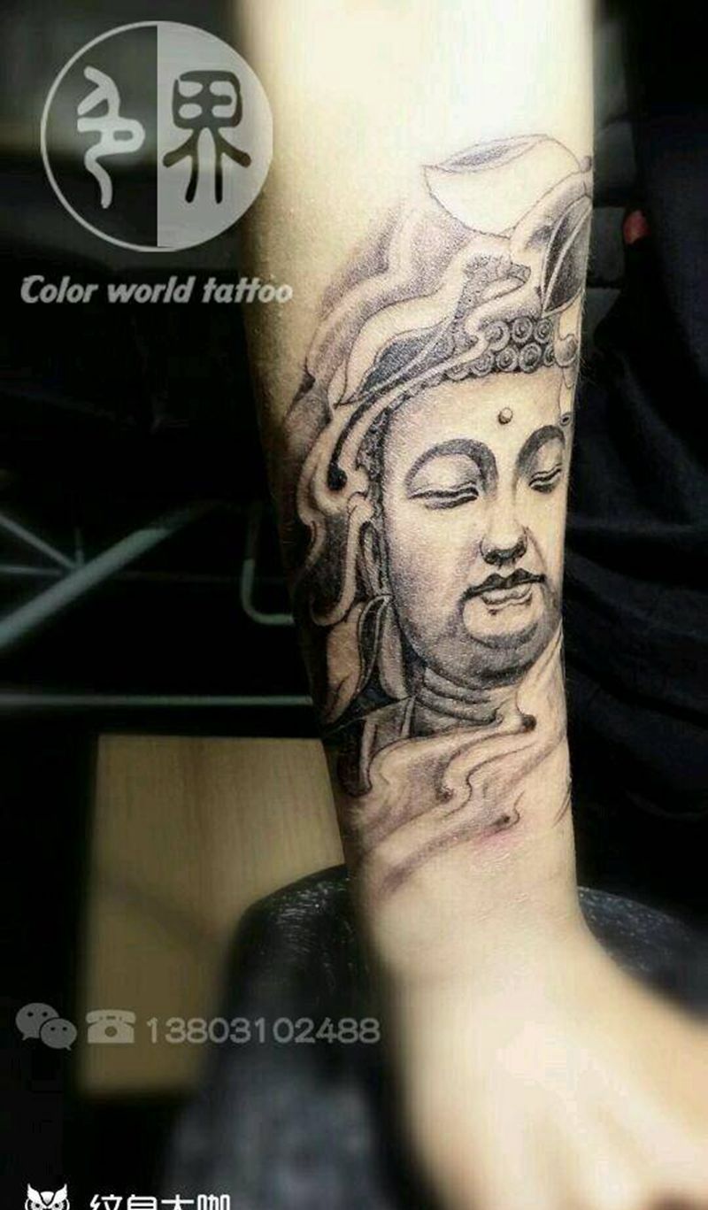 小臂佛祖纹身图片