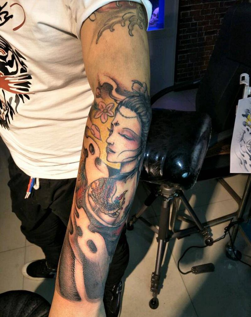 徒弟修改别人做的艺妓纹身图片