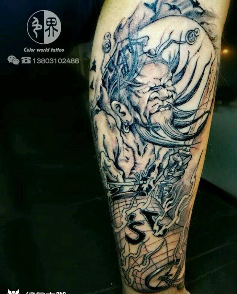 钟馗捉鬼纹身图片