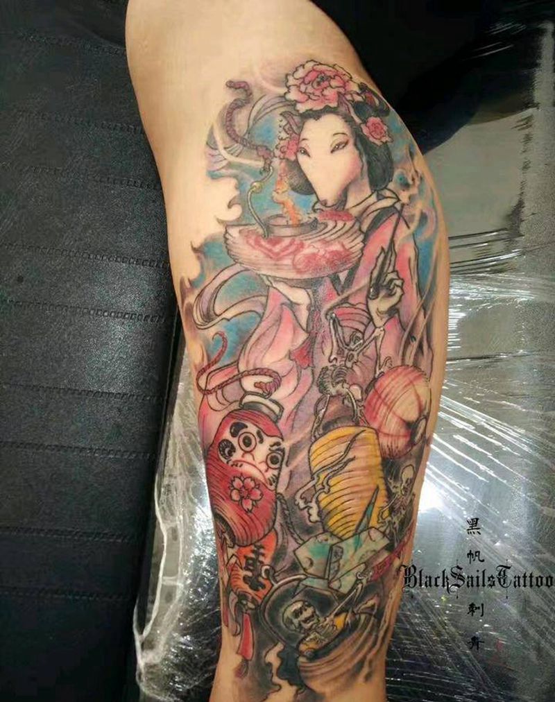 百鬼纹身图片_New School新传统纹身图案