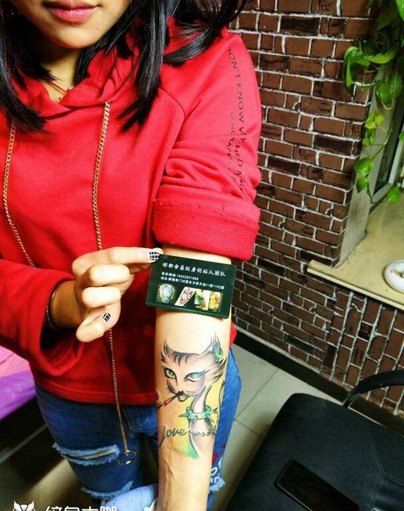 社会猫纹身图片