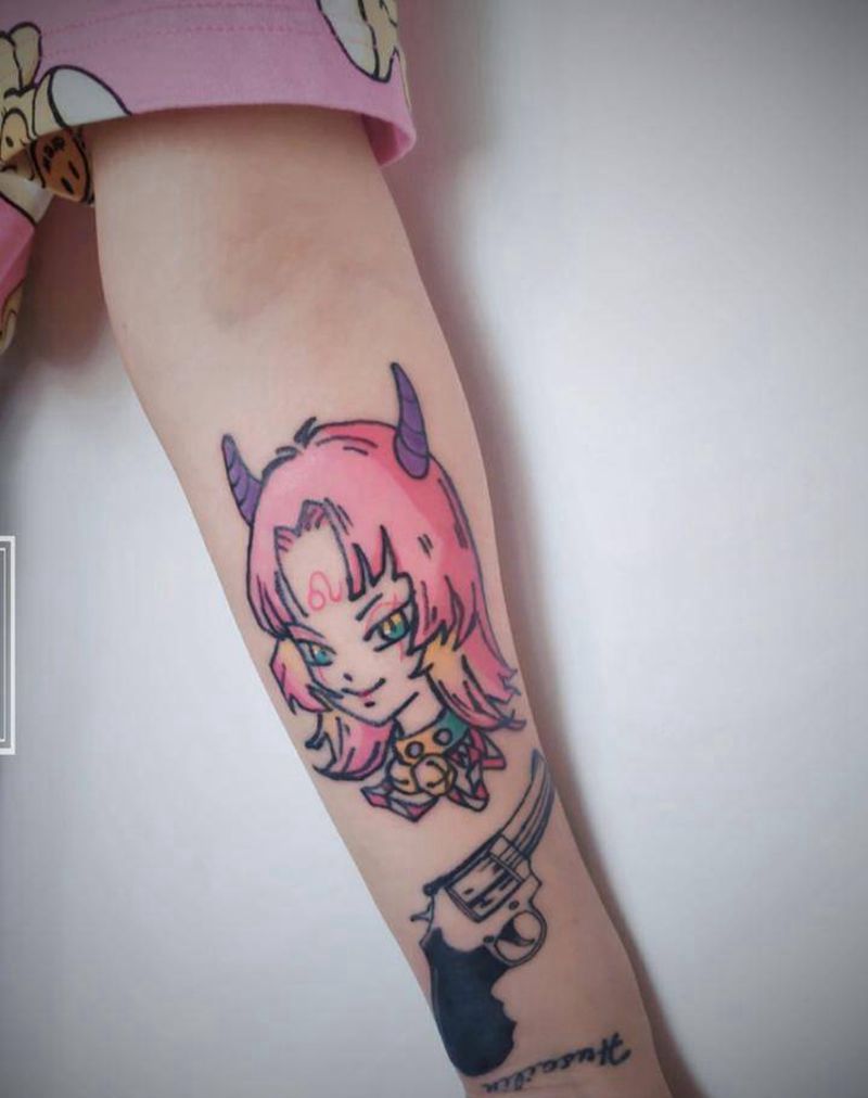 动漫人物纹身图片_手臂New School纹身图案