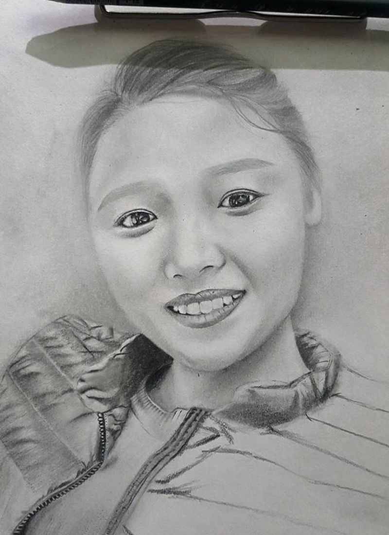 美女肖像 （未完成）纹身图片