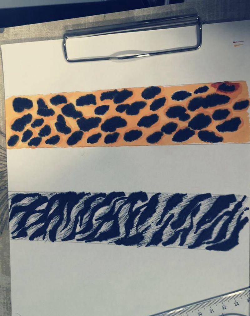 豹纹 虎斑纹身图片_手臂新传统纹身图案