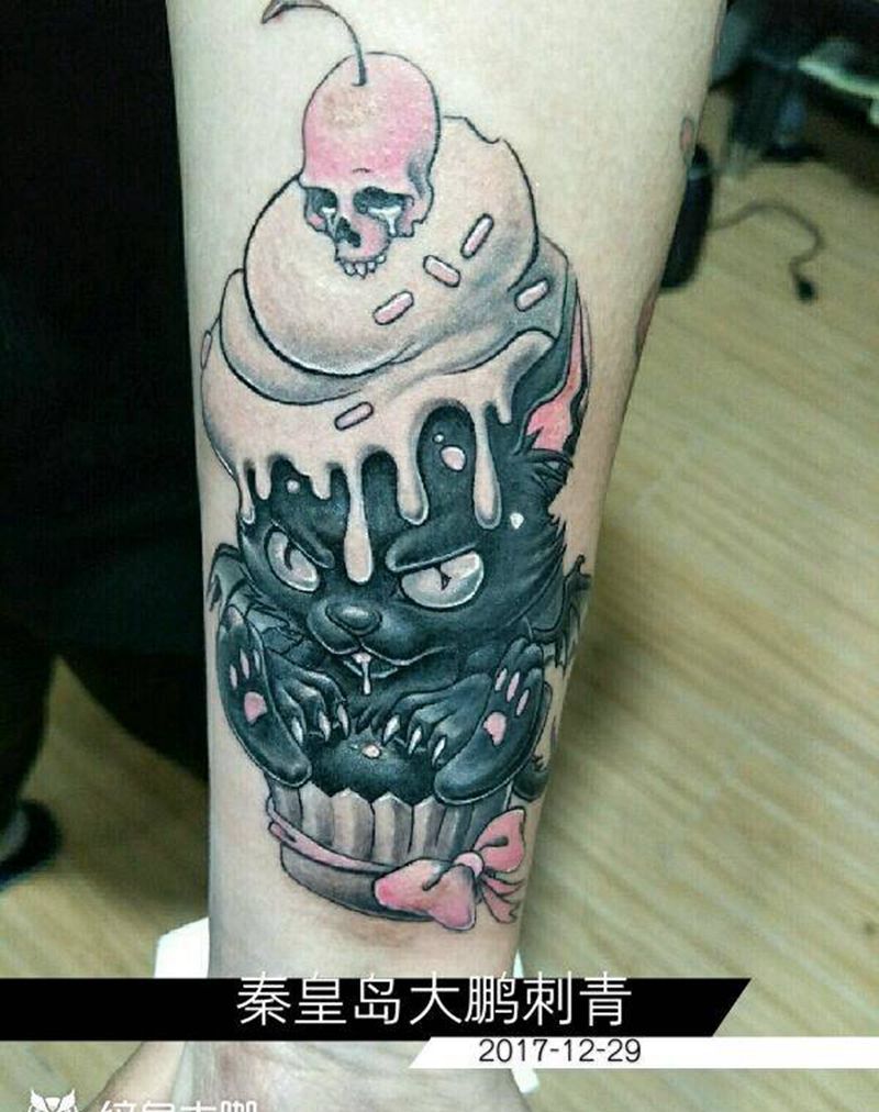 遮盖杯子蛋糕纹身图片