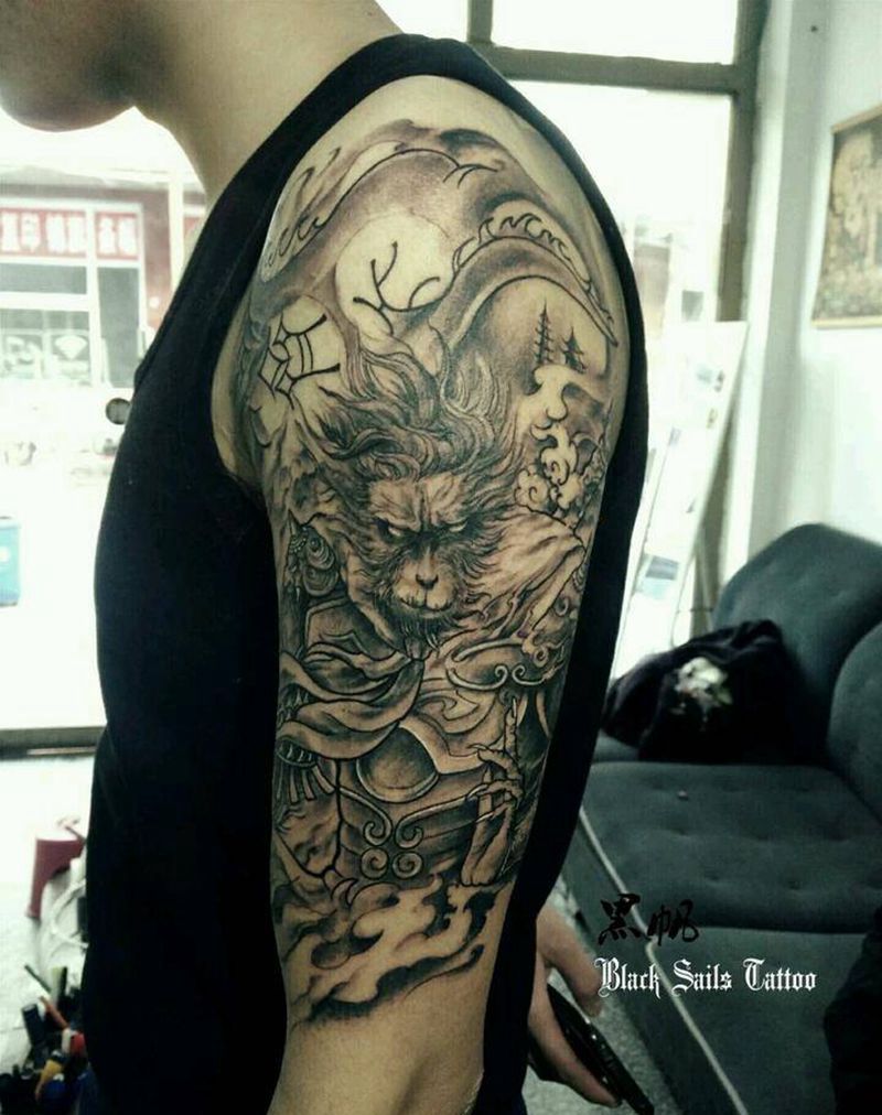 原创悟空纹身图片