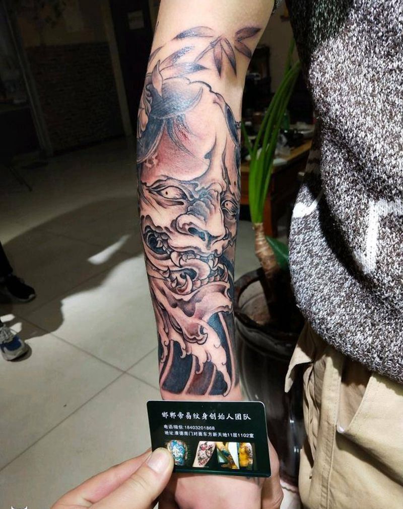 般若纹身图片_手臂新传统般若纹身图案