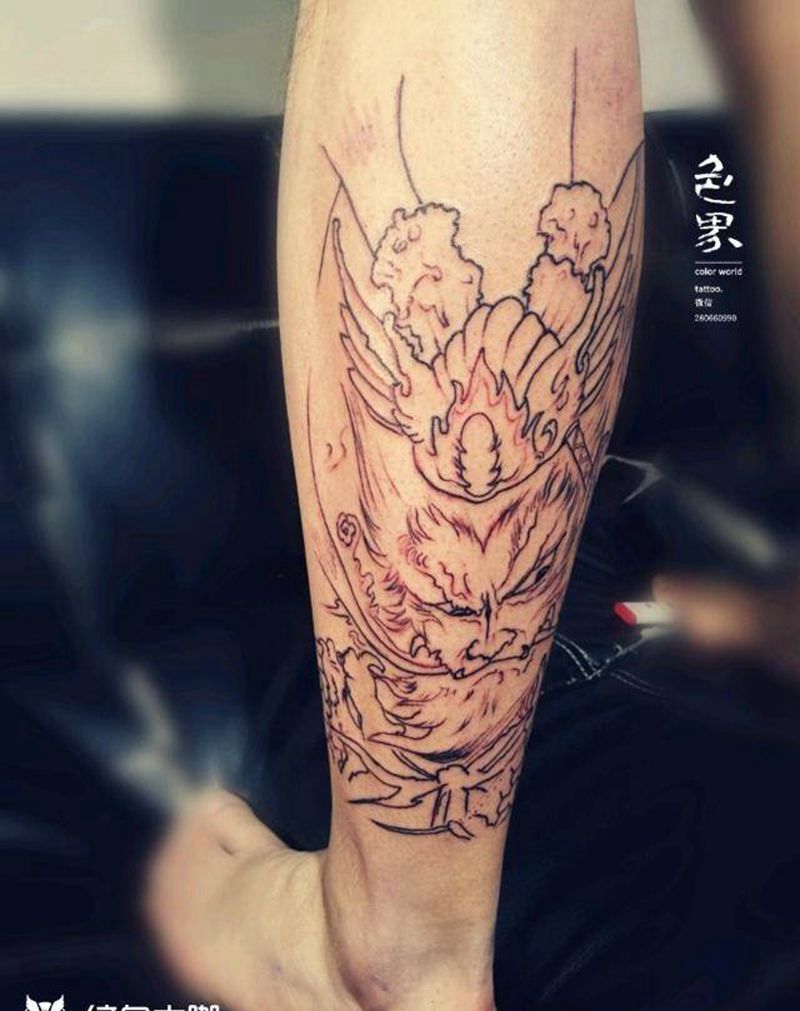 齐天大圣恢复后上彩色纹身图片